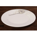 Haonai 6"7"8"9"10" dinner plate white & round dinner plate ceramic flat plate with customized design for everyday dinning